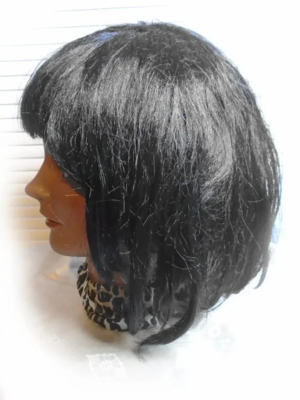 Black Hair Wig Longer Bob for 50s & 60s Styles, Indie Sleaze, Edgy Alternative